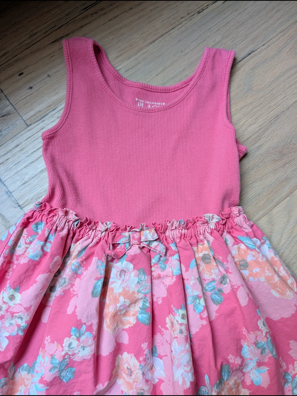The Children's Place Hot Pink Floral Tank Dress Size 3T